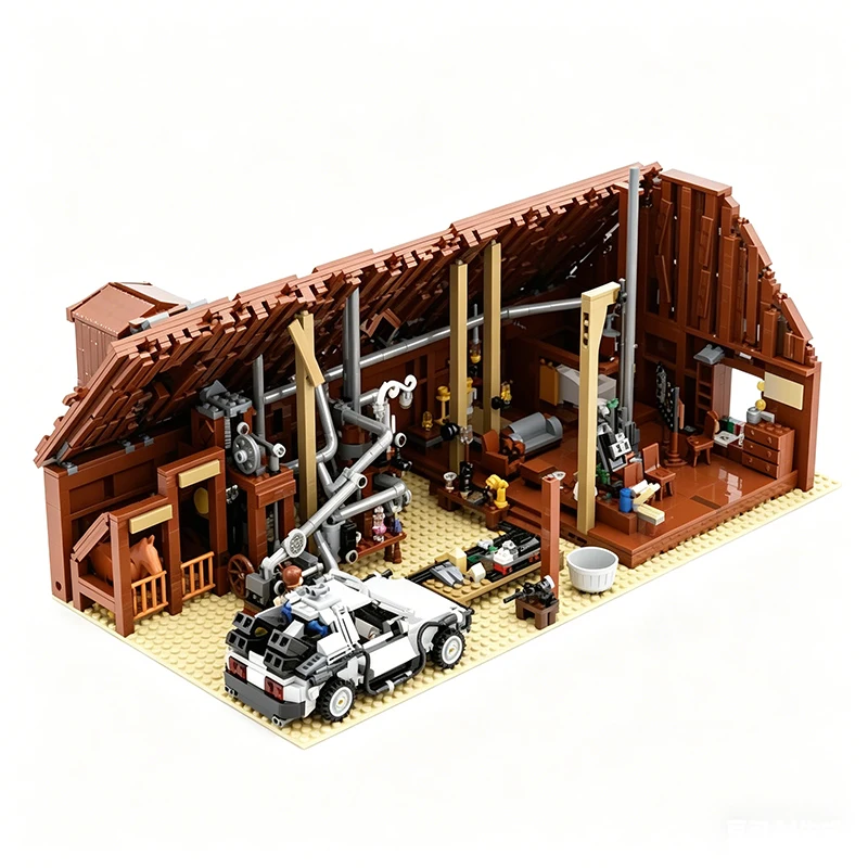 3362PCS Back To The Future Doc's Barn In 1885 Diorama MOC Model Custom Building Blocks Assembly Educational Toy Gifts For Kids