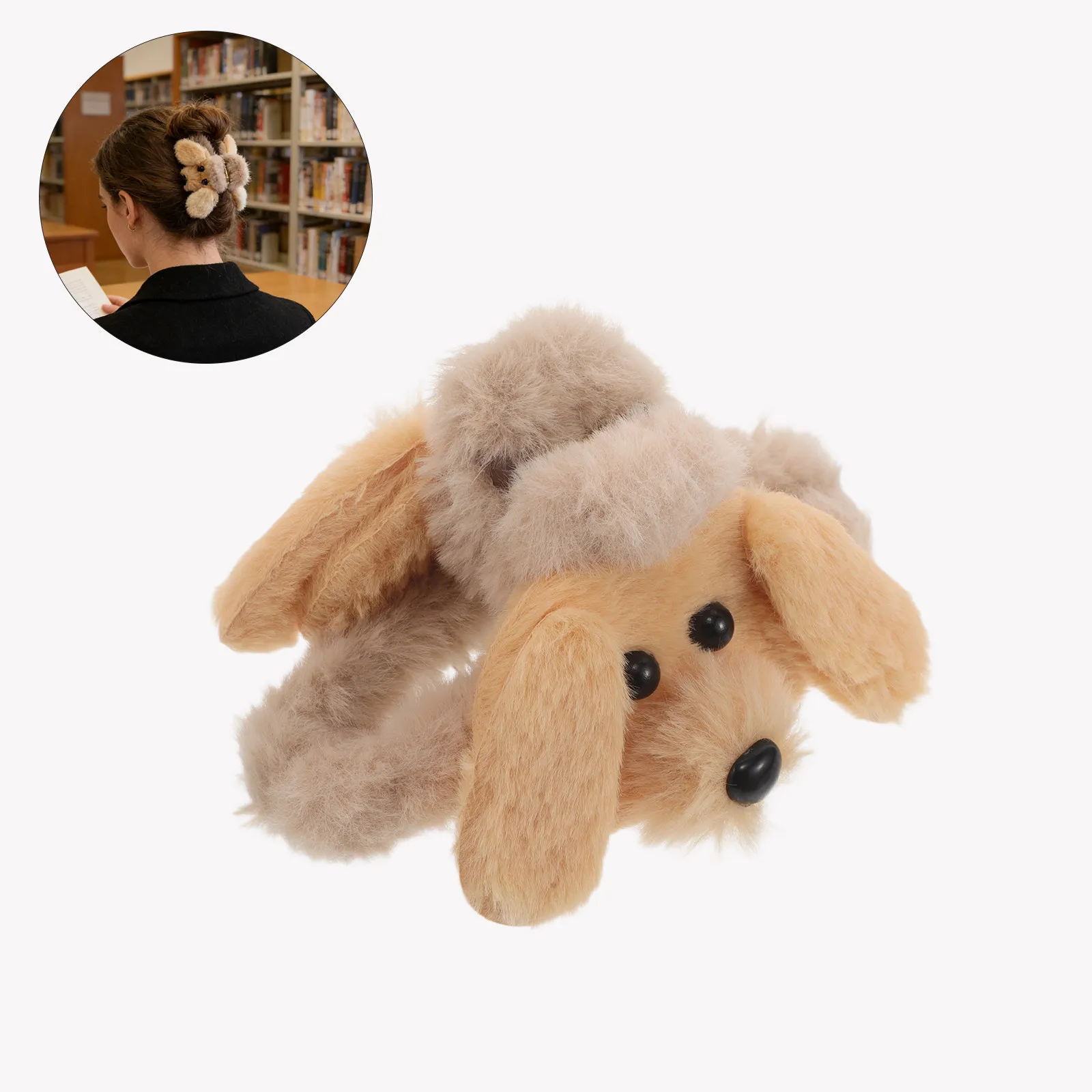 

Набор из 4 заколок для волос в форме щенка, коричневые, для женщин, с сильной фиксацией, для густых длинных волос, милые аксессуары в виде животных