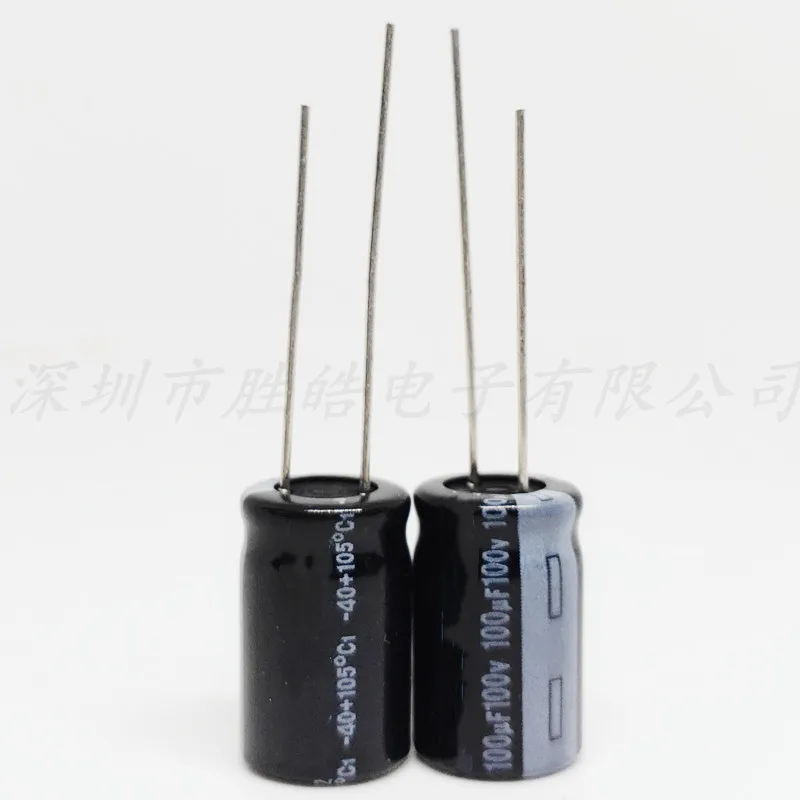 (10PCS/100PCS)   100V100UF  Volume : 10x20mm   Aluminum Electrolytic Capacitor   100V100UF   High Quality