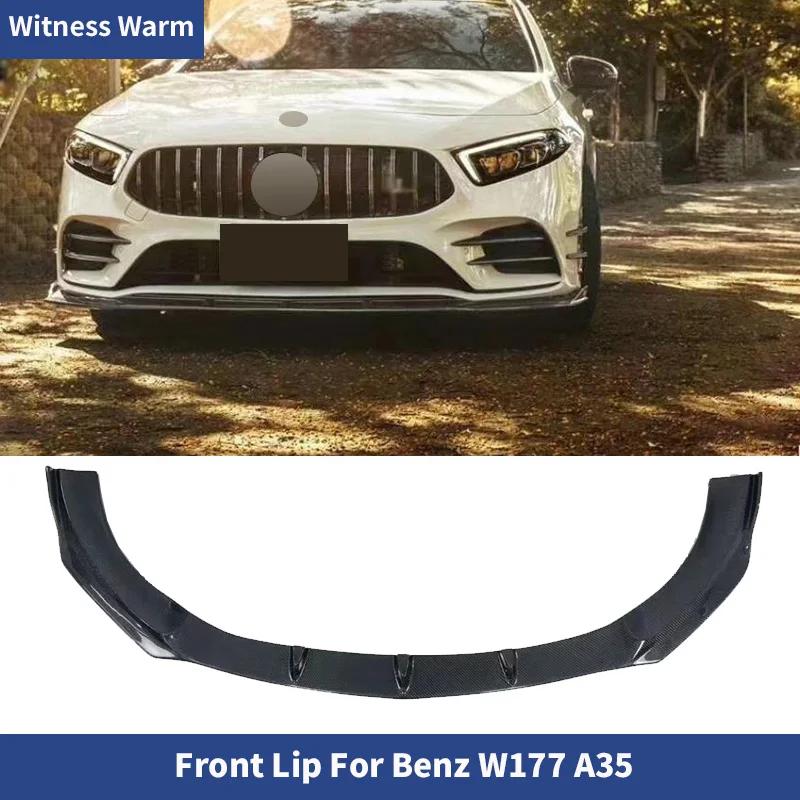 W177 Carbon Fiber Front Bumper Diffuser Lip for Benz A Class A180 A200 A220 A250 A35 body kit 19-UP