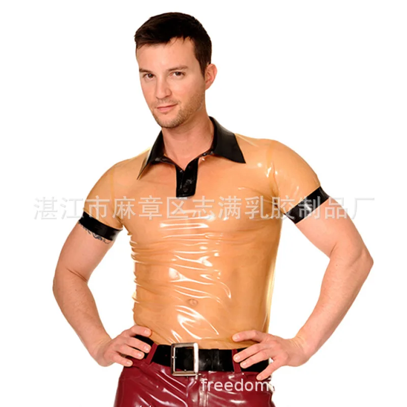 

Manufacturers Supply Latex Tights Men's Sexy Tights Latex Clothing Polo Transparent Sexy Latex Clothing