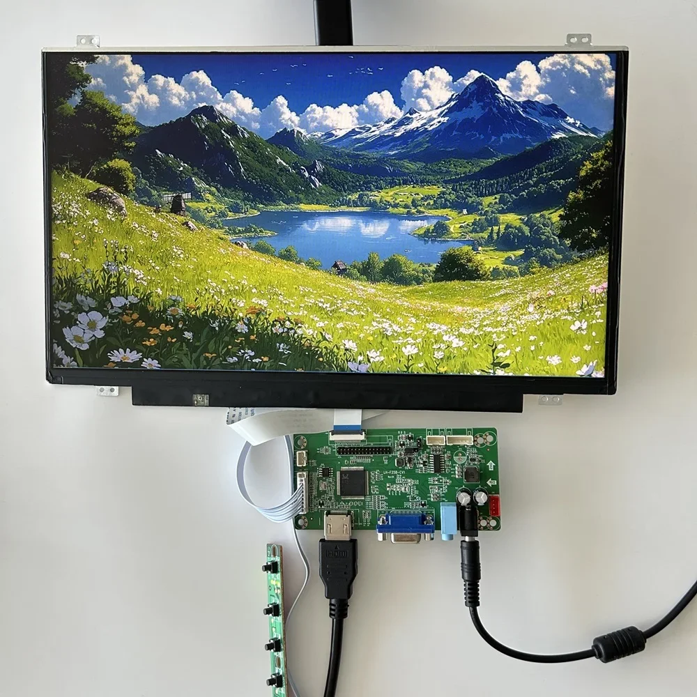 DIY 13.3 inch 1366X768 IPS panel monitor + EDP Controller board VGA/Type-C USB/ HDMI compatible for PC PS X360 Laptop raspberry
