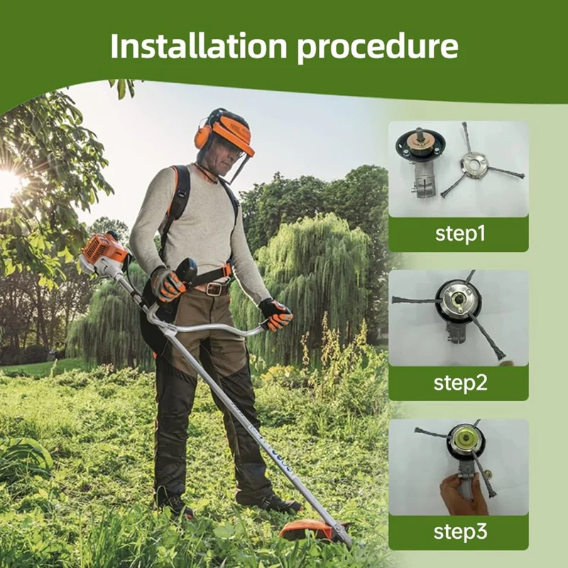 Weed Brush, New Weed Remover Device, Brush Cutter Accessories, Steel Wire Grass Trimmer Heads For Garden Grass