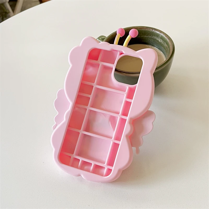 For iPhone 15 14 promax 13 12 Pro Max 11 Phone Case 3D Hello Kitty Flower Cases Anti Fall Soft Silicone Case Cover Fundas