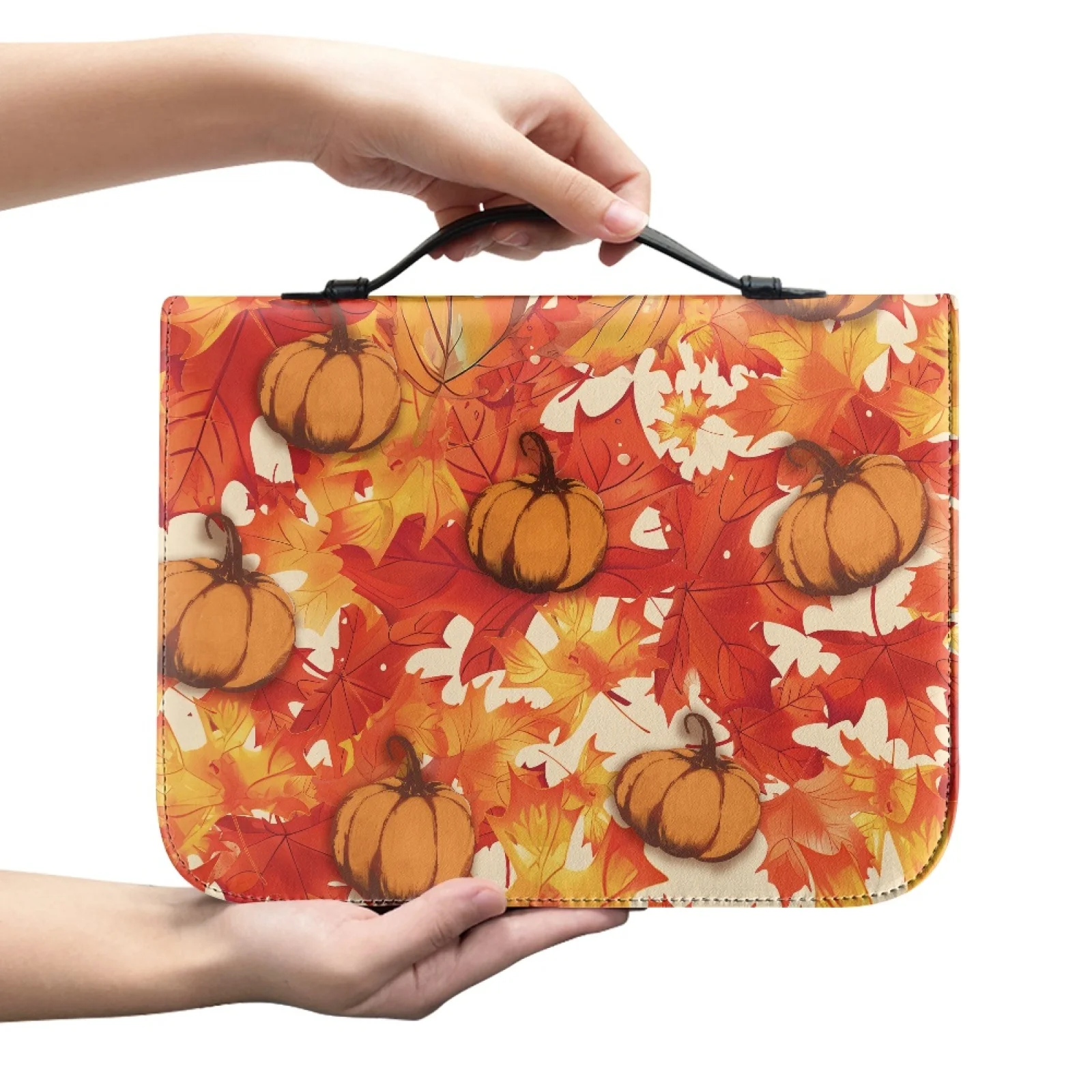 PENSTROLL Pumpkin Maple Leaf 2026 Collection Bible Bag PU Leather Protective Bible Cover for Adults