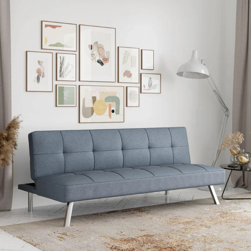 Serta Chelsea Modern Futon, Light Gray Fabric