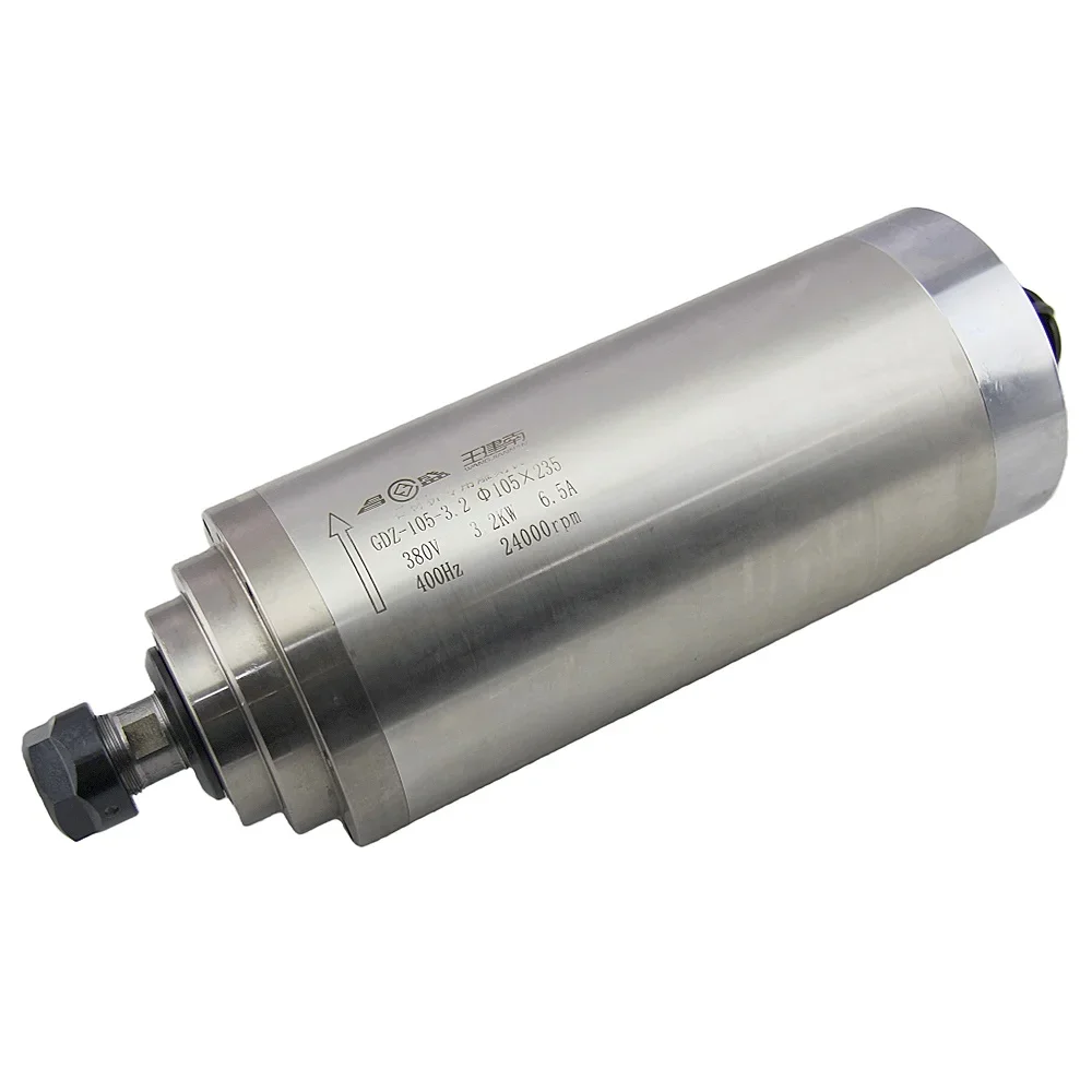 GDZ-105-3.2 3.2KW CNC Spindle Motor 105MM 3.2KW ER20 24000rpm Water Cooling CNC Router Spindle Water Cooled Machine Tool Spindle