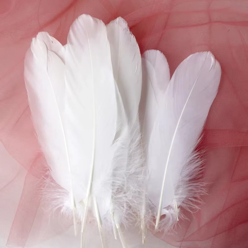 50Pcs Natural Goose Feathers 15-20cm White Feather Plume for Home Decoration Craft DIY Party Jewelry Decoration