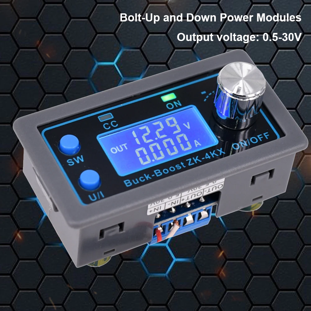 0.5-30V 4A DC-DC Buck Boost Converter CC CV Digital Laboratory Power Supply LCD Display Adjustable for Solar Battery Charging