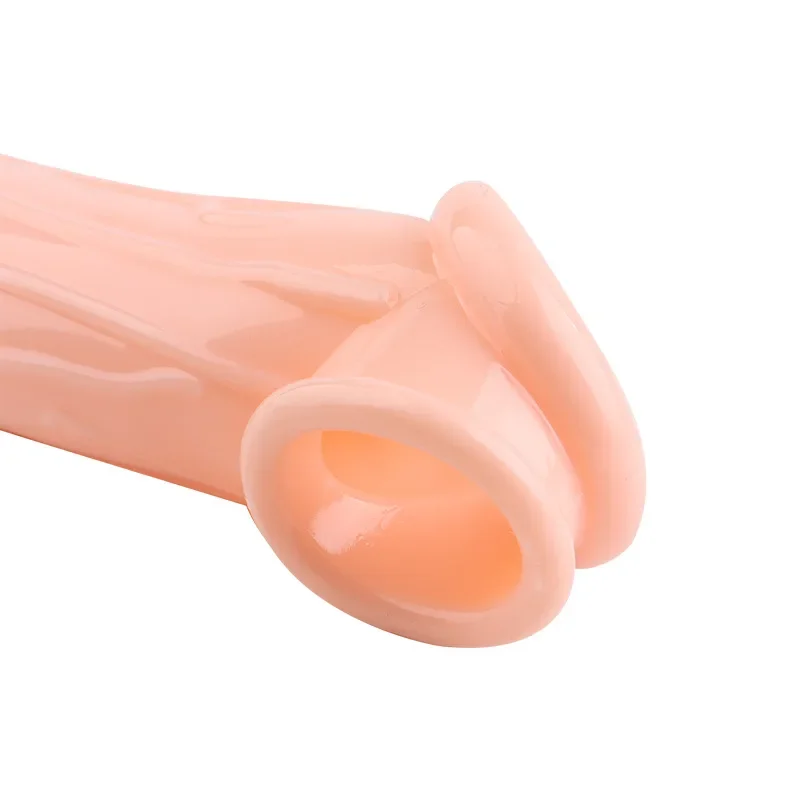 Silicone Penis Dildo Sleeve Penis Enlargement Condoms for Men Penis Extension Bigger Dick Adult Intimate Goods Reusable Condom