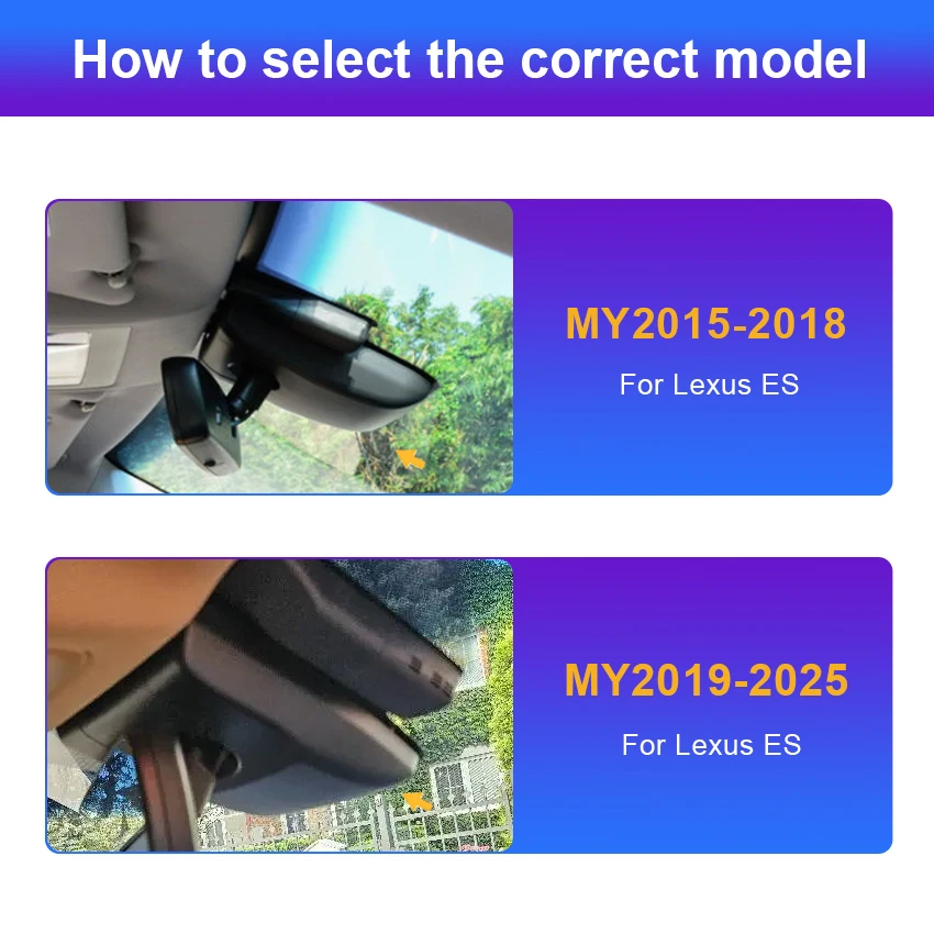 Dash Cam For Lexus ES ES300h 300h ES260 ES200 ES330 ES250 ES350 200 260 F SPORT 2015-2025 Car DVR Plug and Play DashCam Camera