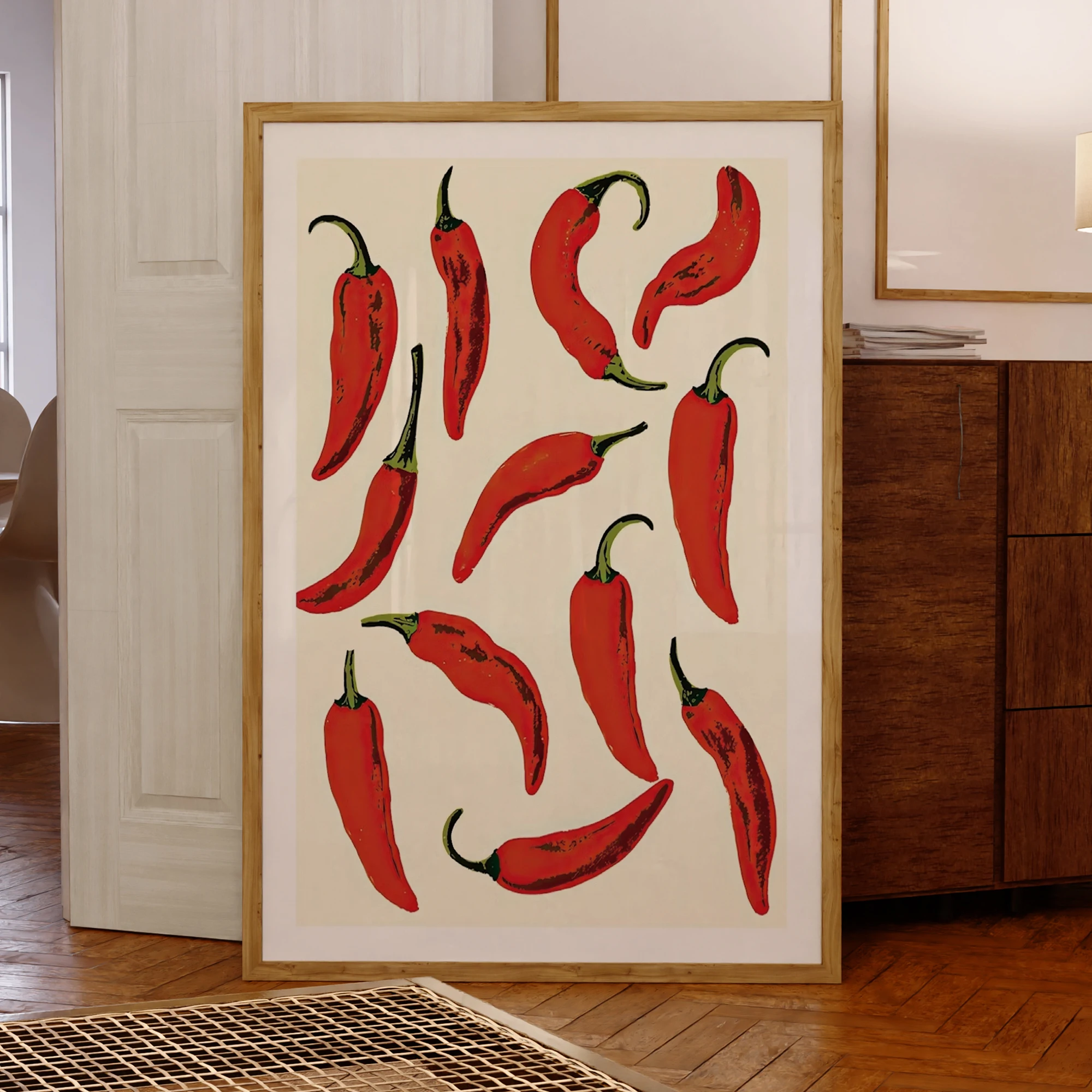 Poster Picture For  Living Kitchen Dining Room Home Decor Fiery Pepper Wall Art Prints Canvas Painting