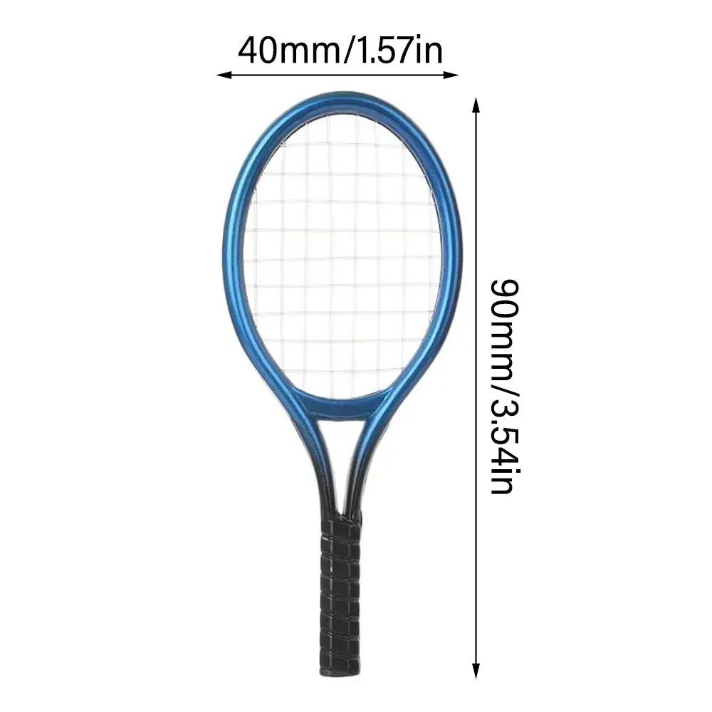 1/6 1/12 사진 소품 선물 미니어처 라켓 볼 백, 스포츠 장비 세트, 인형 집 액세서리, 인형 테니스 라켓 키트, 4 개/세트