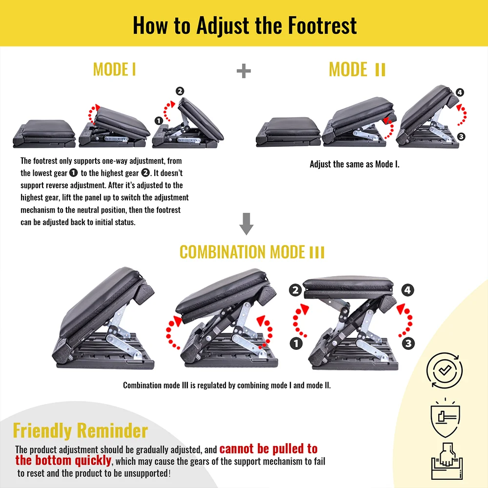 Ergonomic Adjustable Foot Rest for Under Desk Foldable Footrest with Removable Massage Beads Pad, Height & Angle Adjustable image 4