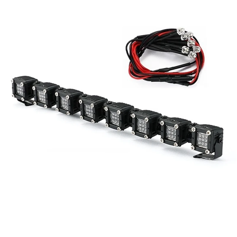 LED Lamp Roof Light Bar Spotlight Searchlight For 1/8 1/10 RC Crawler Car Axial SCX10 Traxxas TRX-4 Upgrade Parts