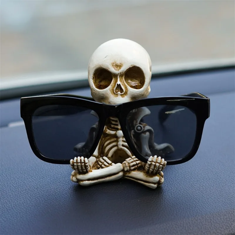 Hot Cape Meditation Little Skeleton Personality Tabletop Decoration Car Accessories Resin Doll Halloween Decorations Ornaments