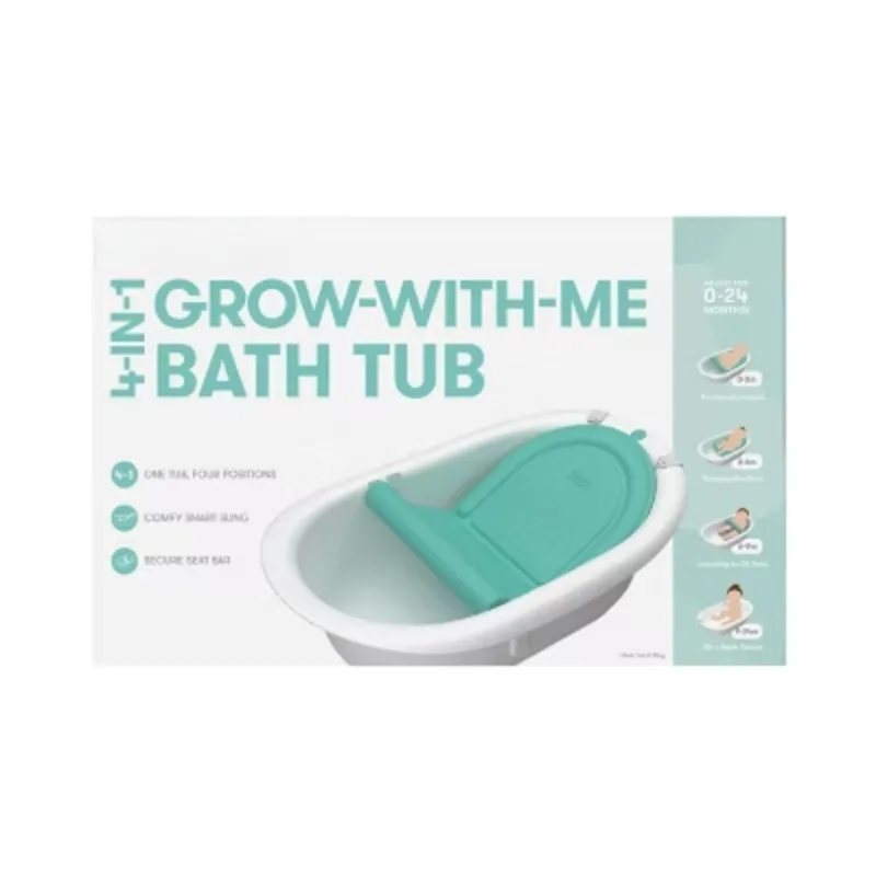

The 4-in-1 Grow With Me bathtub supports babies from newborn to toddler bathing stage