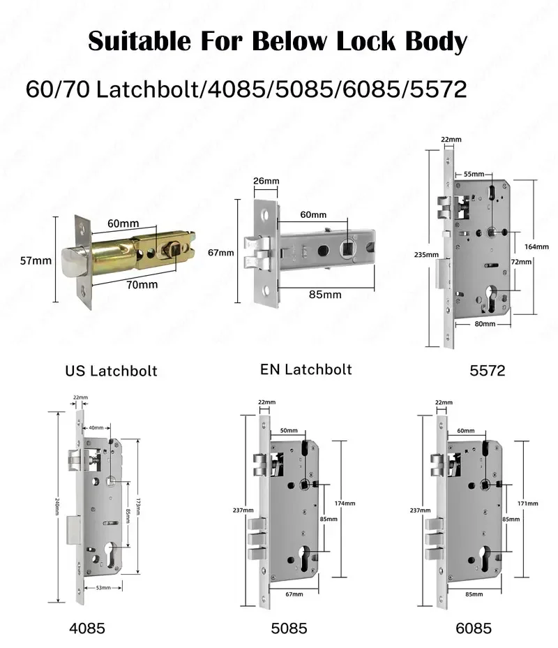 High Security Fingerprint Ttlock Smart Lock BLE Digital Smart Door Lock for Home Airbnb Apartment Project