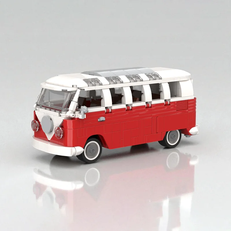 

MOC City Bus T1 Enclosed Bus Truck Transporter Model DIY Puzzle Assembly Building Block Toy Children's Birthday Gift