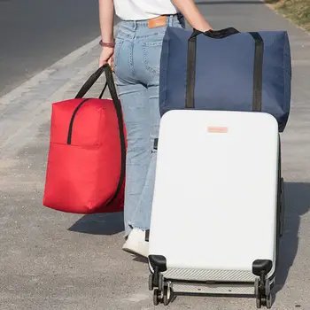 Voděodolný velkokapacitní úložný vak na přikrývku do školky, taška na stěhování, cestovní taška, oxfordská látková taška s kapsou 8 nejlepší prodej velké stěhovací tašky - №5