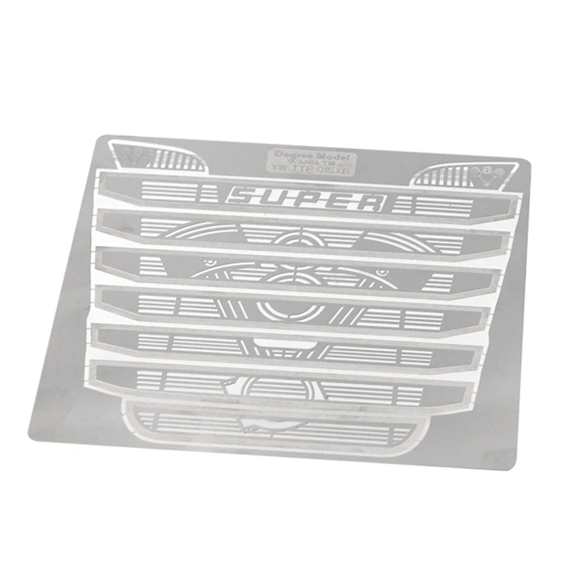 Simulation Metal Silver Air Intake Cover Mirror Net for 1/14 Tamiya RC Truck Car Scania R730 R620 R470 56323 Diy Parts Toys