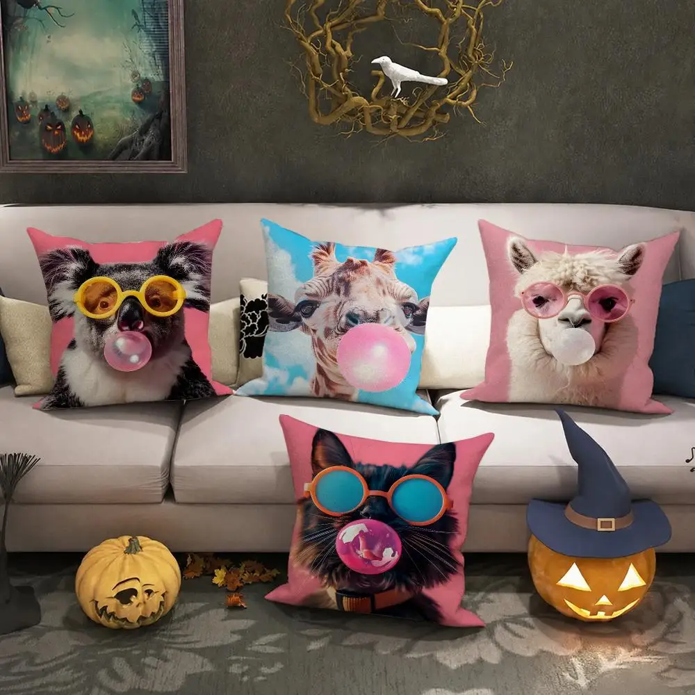 Kwaii Anime Vibrant Bubble Cushion Cover Halloween decoration trick or treat cushion cover, ghost, pumpkin head, bat decoration