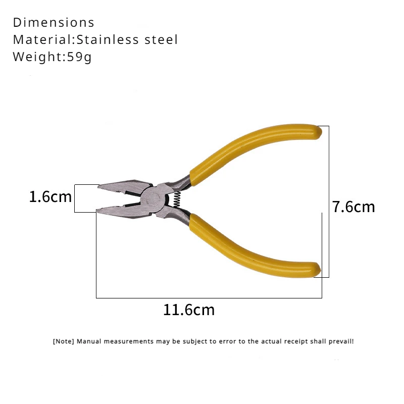 Sharp-nosed Pliers Vise 5-inch Handmade Jewelry DIY Mini Pliers Multi-function Wire Cutters Beveled Curved-nosed Pliers