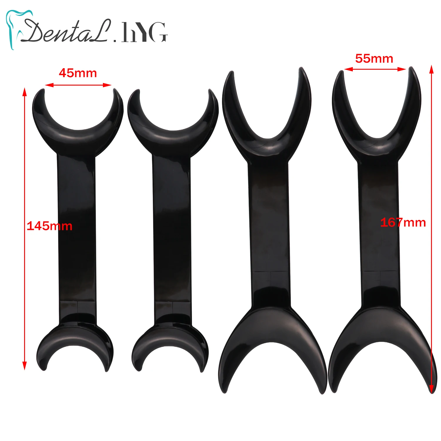 4 PCS Dental Tool T-Shape Intraoral Cheek Lip Retractor Opener Double Head Orthodontic Teeth Mouth Opener Small Large Size