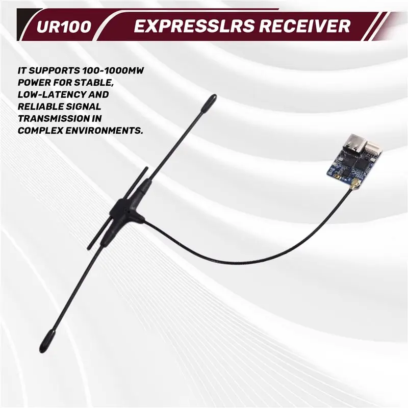 Reliable-Ultra-Long Range ELRS UR100 Dual Band RX Expresslrs 868Mhz 900Mhz 2.4Ghz Freq For RC FPV Drone Traversal,Ultra-Long Ran