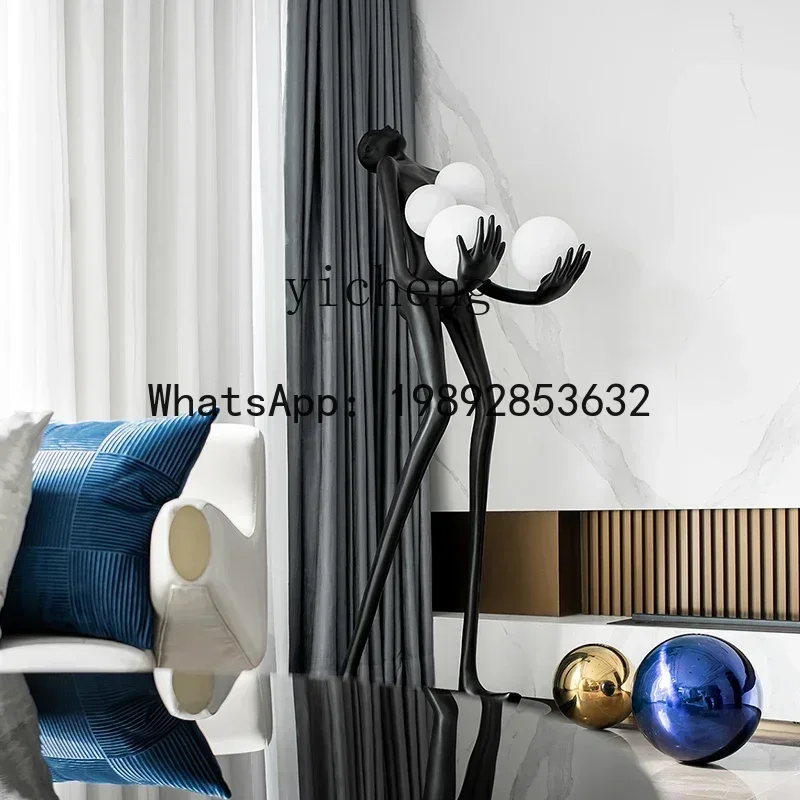 T4  humanoid art sculpture ball floor decoration hotel living room lobby exhibition hall human statue soft decoration ornament