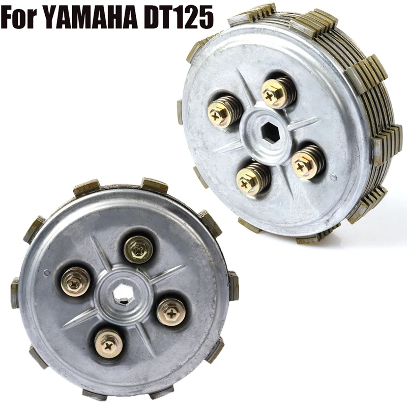 For YAMAHA DT125 125 Complete Clutch Setup Drum Assy ( 6Pcs Friction Plates & 5Pcs Iron Plates) Friction Plates Kit