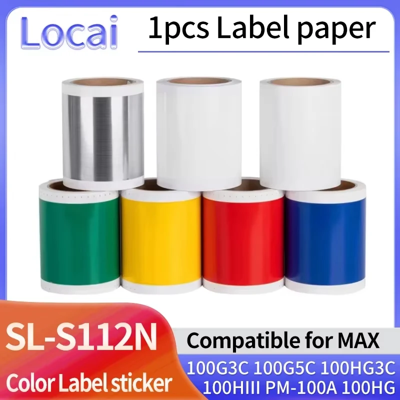 Color Label sticker SL-S112N,SL-S113N For MAX CPM-100HC 100G3C 100G5C 100HG3C 100HIII PM-100A 100HG S115N Label Printer paster