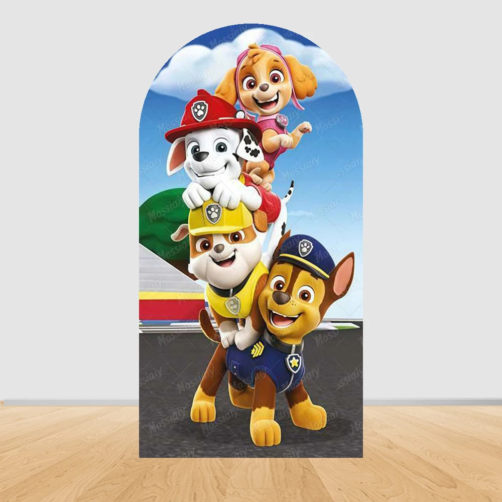 Paw Patrol Arch Backdrop Cover Kids Boy Girl Birthday Party Decoration Baby Shower Background Wall Ryder Chase Skye Tower Banner