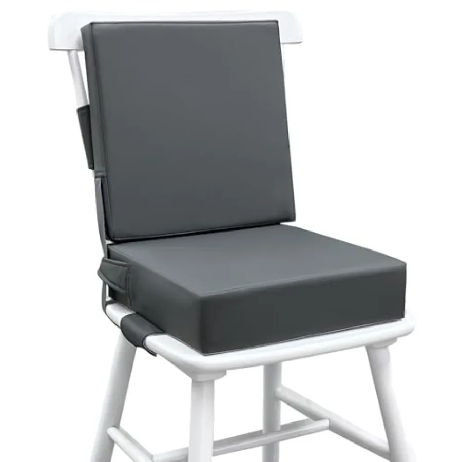 

Портативный детский стульчик-бустер для обеденного стола из ПУ-материала, темно-серый, устойчивый к царапинам и легко моющийся, идеально подходит для малышей, удобен для путешествий