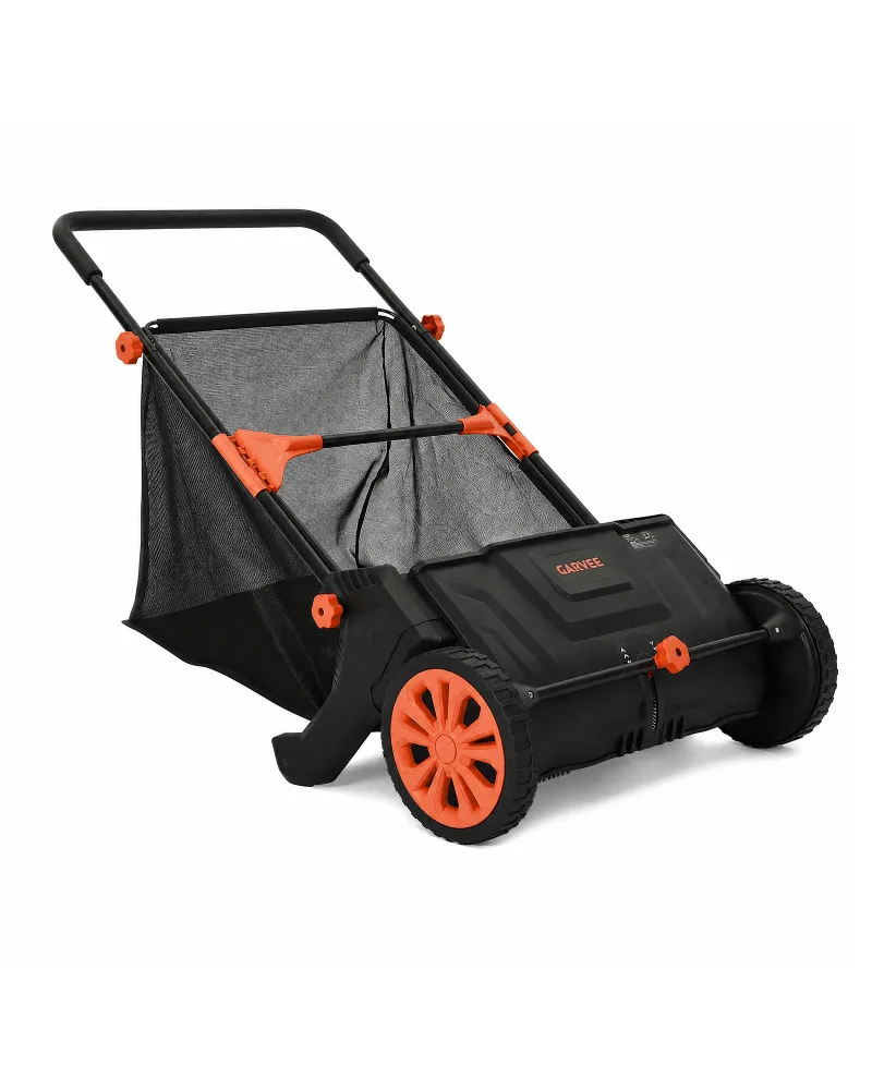 Quick Yard Cleanup Manual Push Lawn Sweeper & Leaf Collector, 26 in Sweeping Width, 3.5 cu ft Leaf Blower Bag, Rubber Wheels, Steel Frame for Leaves & Pine Cones