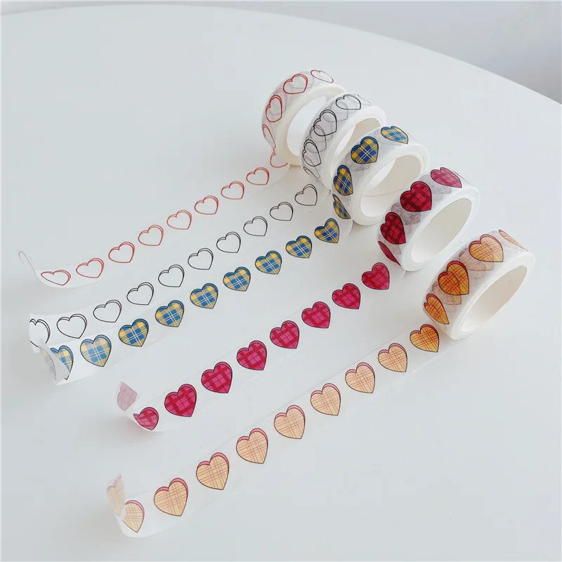 

5 Meter Korean Ins Washi Tape Cute Love Heart Design Decorative Masking Tape for Journal Planner Sticker Craft Removable