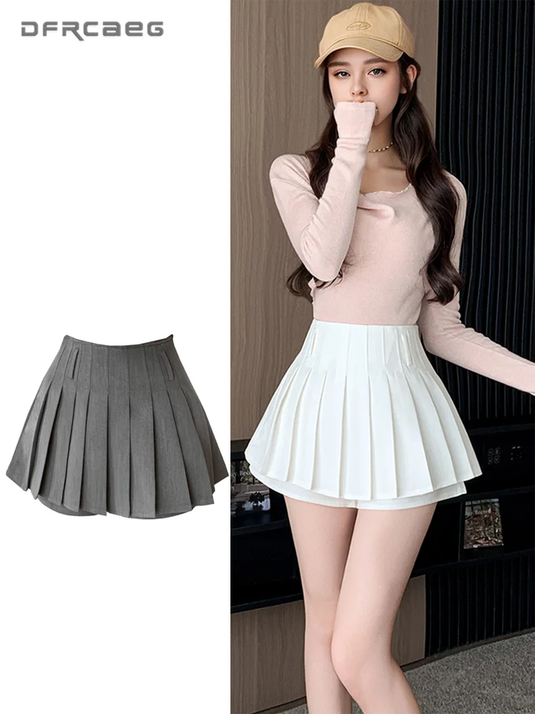 

Preppy Style Sexy Jk Pleated Skirts Shorts For Women High Waist 2025 Summer Korean Sweet Y2K Mini Short Pants Clothing