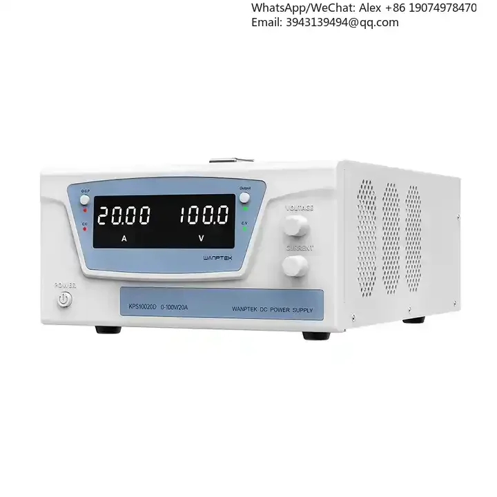 

KPS10020D High Precision Adjustable Power Supply High Power Digital Display Dc Stabilized Power Supply 100v / 20a 200w Wanptek