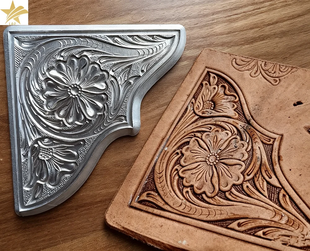 

3D Border Flower Leather Embossing Stamp Logo Tool,Leather Carving Shaping Stamping Molds Leathercraft Cold Pressing