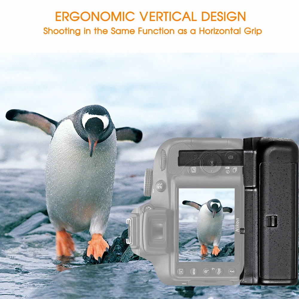 Travor BG-2V قبضة بطارية عمودية لكاميرا نيكون D3400 DSLR تعمل ببطارية EN-EL14