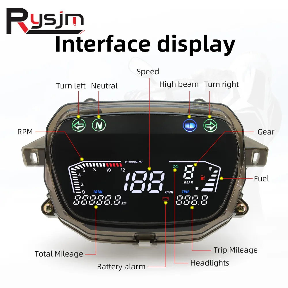 Customized Motorcycle Digital Speedometer Meter For Demak EX90 Dream C100 C100N AVATE DY90 Traxx Star 50 2004-2009