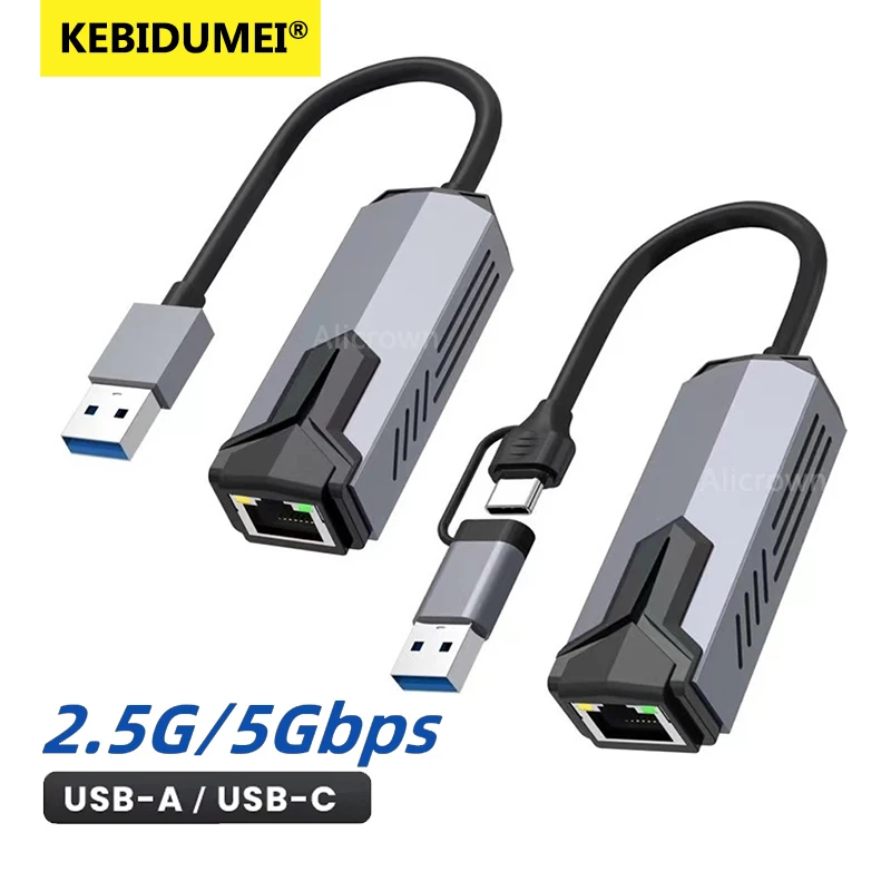 

5000Mbps USB Network Card 5Gbps High Speed Wired Adapter USB3.0 Type-C to RJ45 Ethernet Converter HUB For MacBook Notebook PC