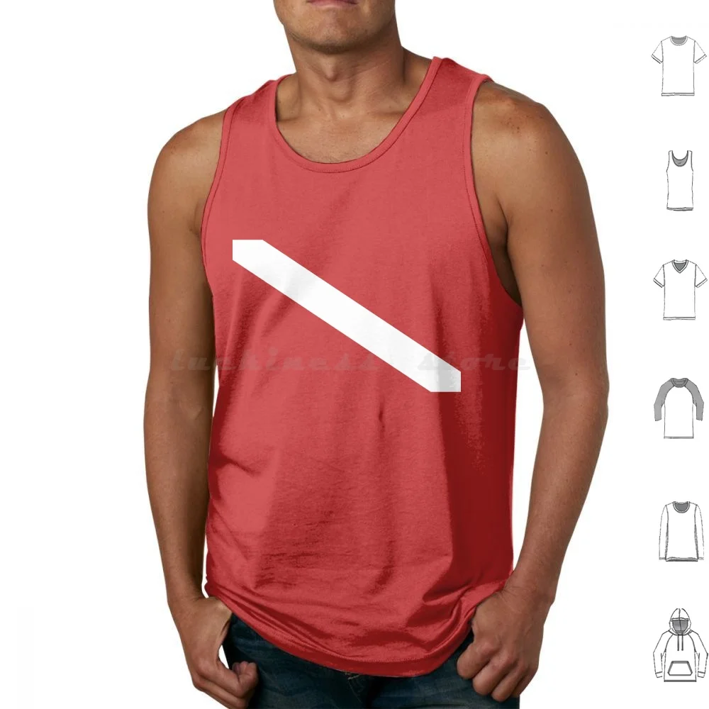 Dive Flag Items! Tank Tops Vest Sleeveless Scuba Dive Diver Flag Dive Flag Red White Down Diver Down Padi Scuba Flag