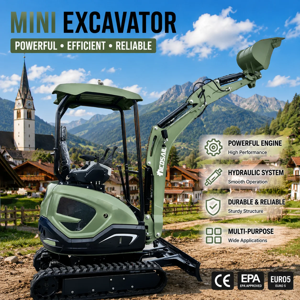 

OKW-22U Compact Mini Excavator Hydraulic Crawler Digger with Kubota Engine for Farm Landscaping Projects