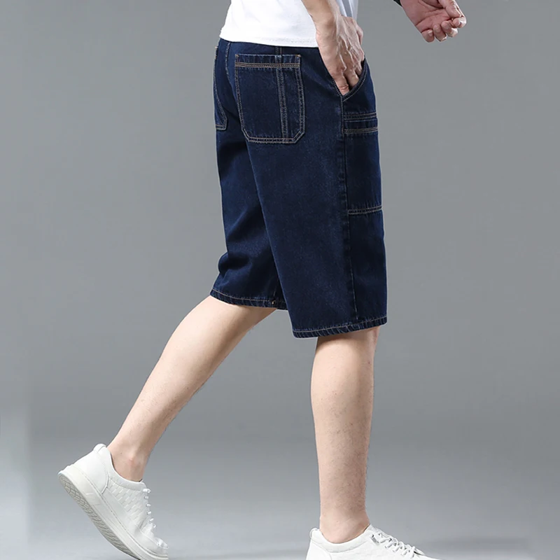 Summer New Six Point Denim Shorts Jeans Men\'s Thin Style Multiple Pockets Men\'s Straight Loose Casual Pants High Quality