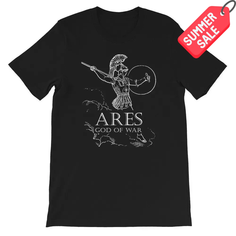 Vintage Greek Mythology Ares God of War T-Shirt 100% Cotton O-Neck Summer Short Sleeve Casual Mens T-shirt Size S-3XL