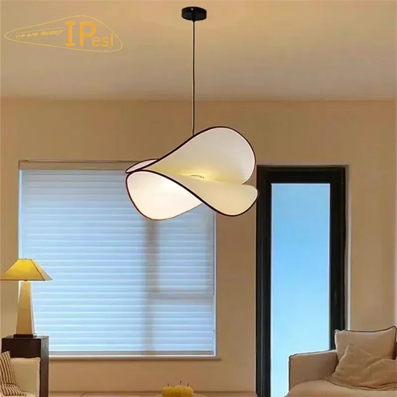 

COCO Nordic Salon Chandeliers Lustre Modern Home Decor Cream Wind Fabric Led Lamp Living Room Dining Bedroom Pendant Lights
