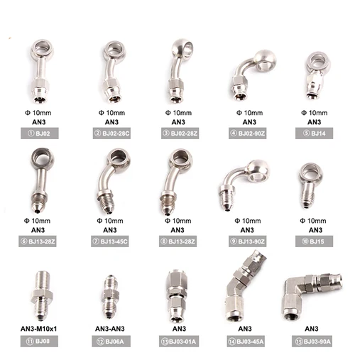 AN3 motocicleta Motor bicicleta freno hidráulico manguera de aceite línea Banjo montaje m10x1 acero inoxidable 10mm nuevo