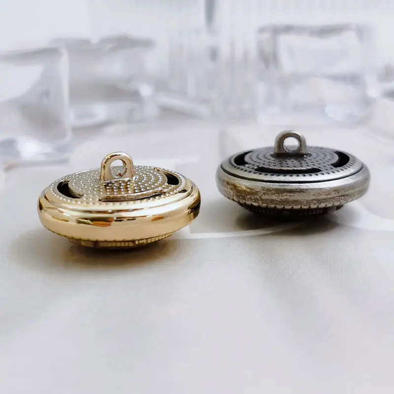 Modischer britischer Stil, Gold, Silber, hoher Schaft, runder Metall-Nähknopf für Kleidung, Anzug, Mantel, Windjacke, Nähzubehör – Detail 6