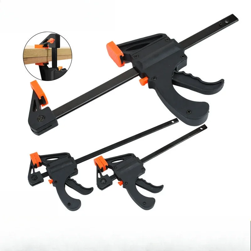 

Woodworking Mini 4/6/8 Inch F Clamp Locator Nylon Fast Wooden Board Clamp Metal Fixed Clamp Hand Tool Set